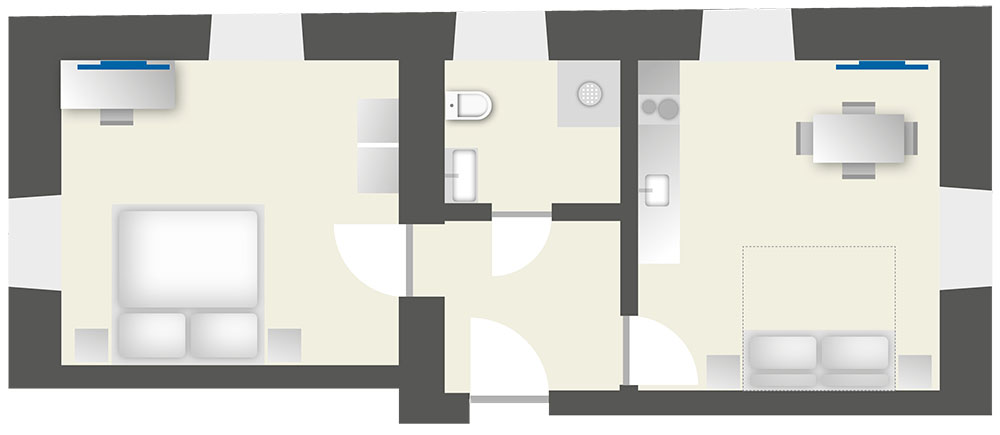Apartment/Ferienwohnung in Salzburg für 4 Personen, 2 Räume